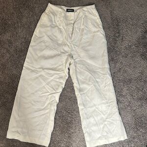Cream Wide-Leg Pants